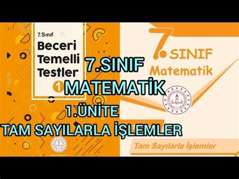 Sinif Matemat K Becer Temell Testler K Tabi N Te Tam Sayilarla