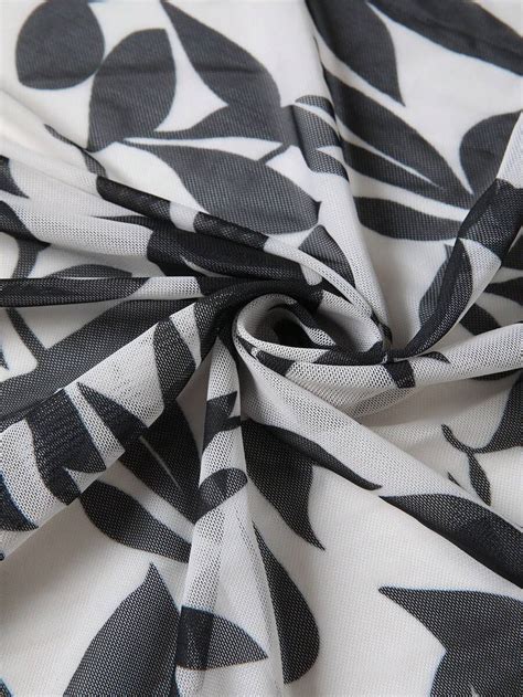 SHEIN Swim Curve Femmes grande taille Ensemble de bikini à imprimé floral avec une épaule paréo