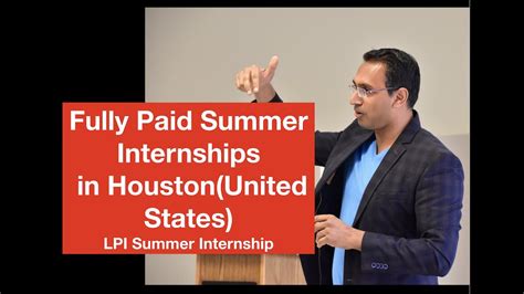 Summer Internship Fully Paid Summer Internship In Houston United