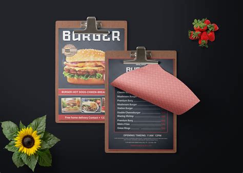 Creative Burger PSD Menu Design Template - 99Effects