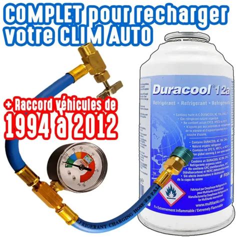 Kit Complet Recharge De Gaz Duracool A Clim Voiture Auto Remplace