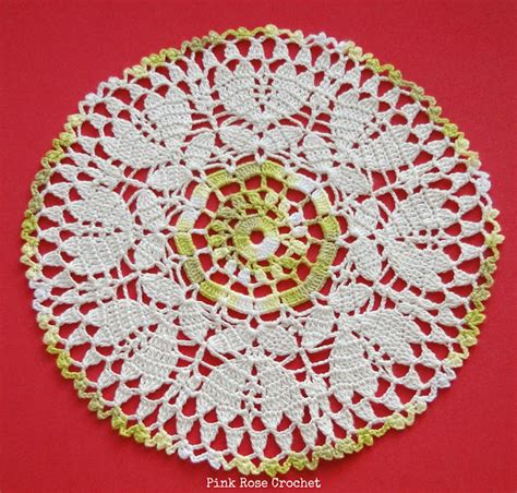 Pink Rose Crochet Place Mat Sousplat Ou Centrinho