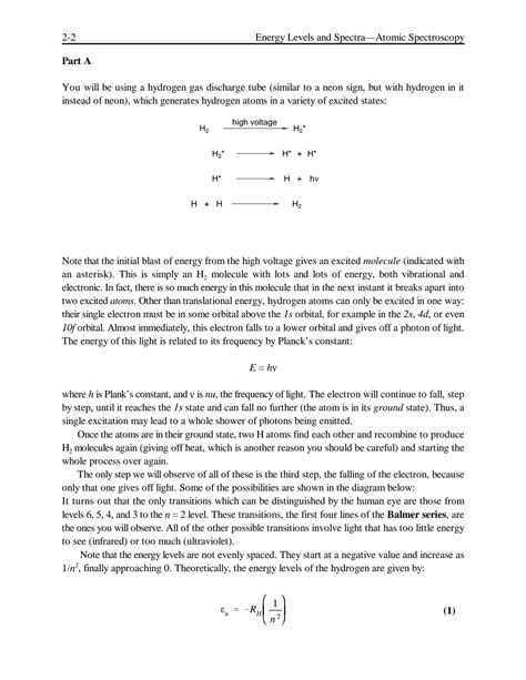 SOLUTION: Experiment emission spectrum of the hydrogen atom - Studypool