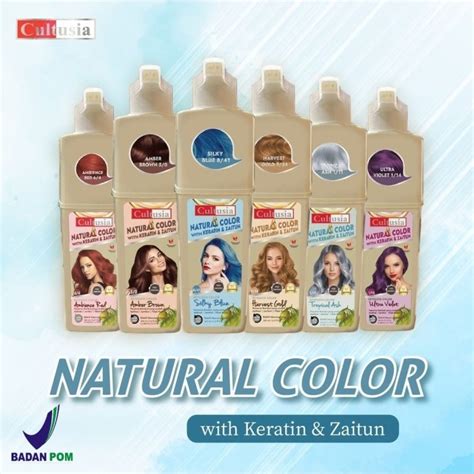 Jual Cultusia Natural Color With Keratin Zaitun Shampoo Semir Warna