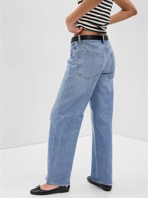 Low Rise Stride Wide Leg Jeans Gap