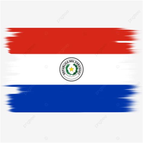 Pincel Pintado Em Aquarela Transparente Bandeira Do Paraguai Vetor Png