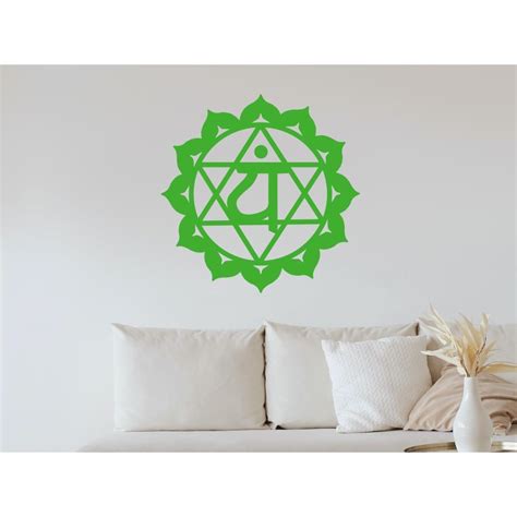 Das Gr Ne Herz Chakra Anahata Als Wand Deko F R Yoga Und Wohnzimmer