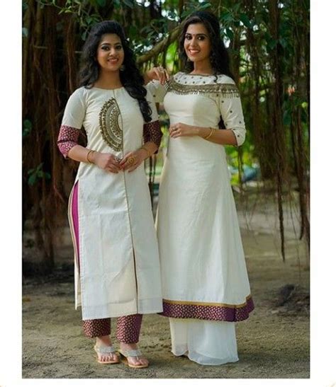 Beautiful Chanderi Kurtis With Hand Embroidery Embellishments Kerala