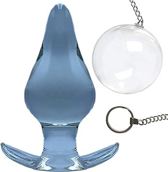 ScreaAss Groß Glas Analplug Mann Kristall Anker Butt Plug Mit Ø Mm Anal Kugeln Und Metallkette