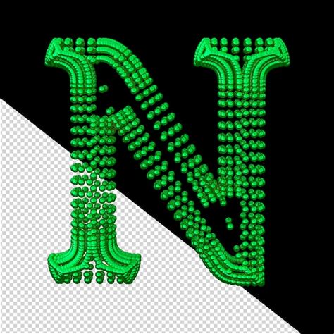 Symbole Vert Compos De Sph Res Lettre N Psd Premium