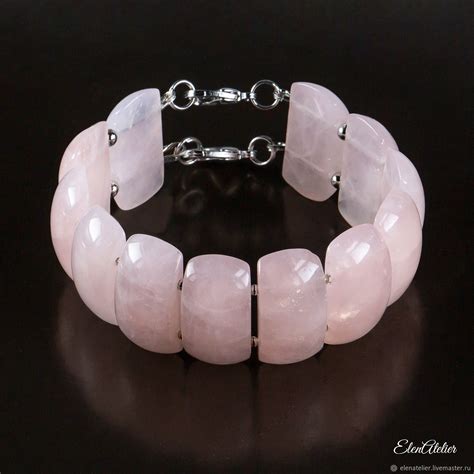 Браслет из розового кварца купить в интернет-магазине Ярмарка Мастеров ...
