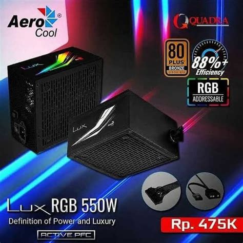 Jual Aerocool LUX RGB 550W 550 Watt 80 PLUS Bronze Gaming PSU