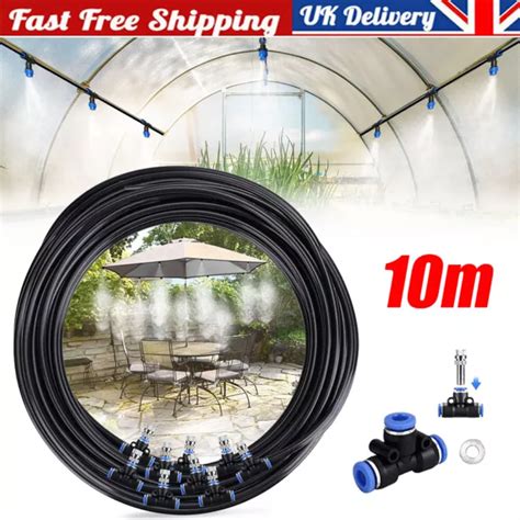 10M HOSE WATER Misting Cooling System Mist Sprinkler Nozzle Irrigation