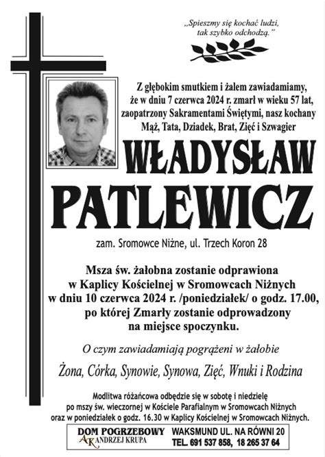 W Adys Aw Patlewicz Nekrologi Podhale Pl