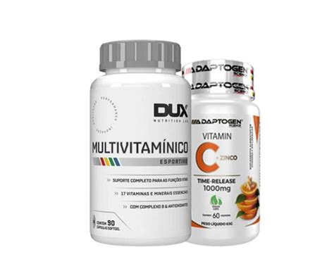 Kit Multivitaminico Dux Vitamina C Zinco Adaptogen Dux Nutrition