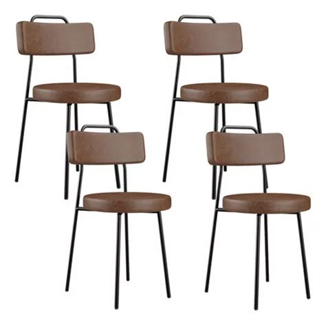 Set De 4 Sillas De Comedor Tapizadas Barcelona Brown MercadoLibre