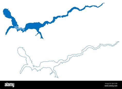 Lake Sarez Republik Tadschikistan Karte Vektorgrafik Skizze Skizze