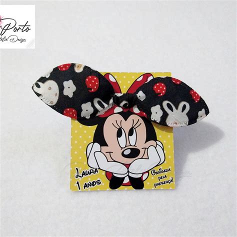 Tag Personalizada Xuxinha Lacinho Infantil Minnie Vermelha