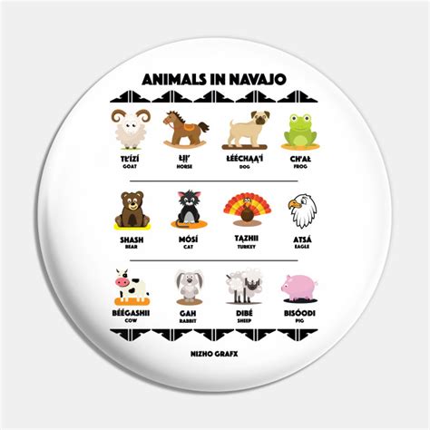 Animals in Navajo - Navajo - Pin | TeePublic