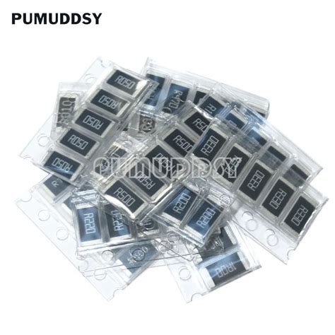 50PCS 1 2512 SMD Resistor Samples Kit 10ValueX5PCS 50pcs 1R00 R500