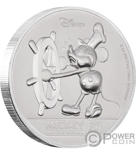 Mickey Mouse Topolino Anniversario Disney Oz Moneta Argento