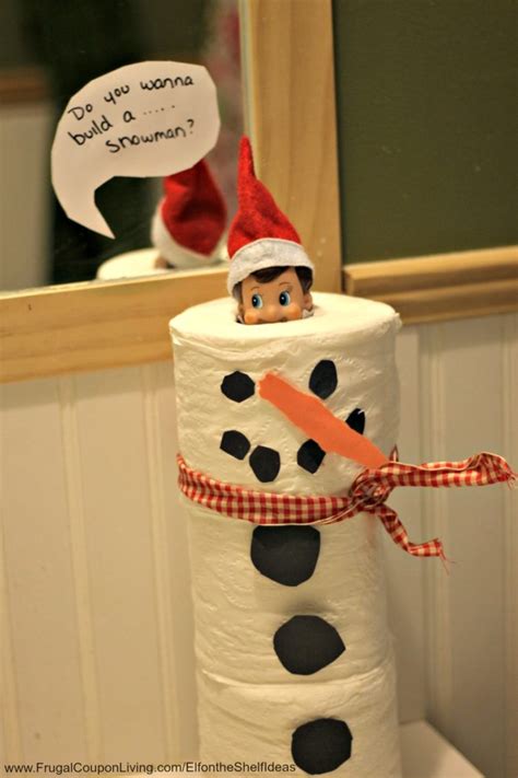 Elf on the Shelf Snowman Ideas - Toilet Paper Snowman Elf