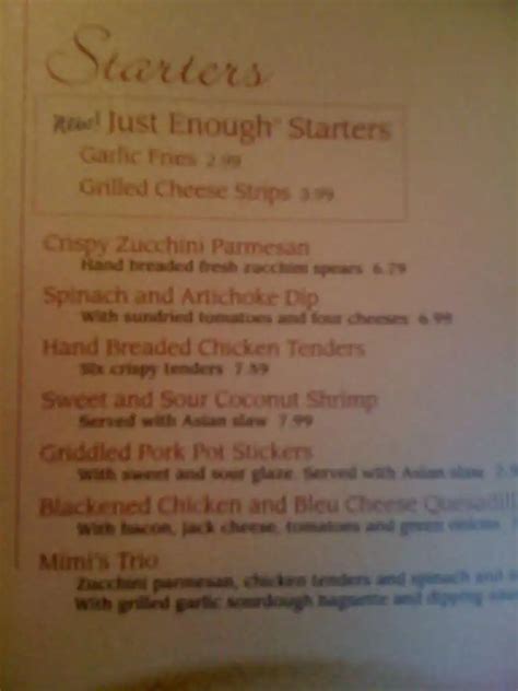 Mimi's Cafe Menu, Menu for Mimi's Cafe, The Rim, San Antonio ...