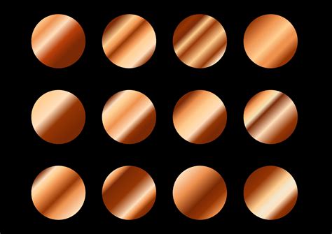 copper metallic gradient set 24378961 Vector Art at Vecteezy