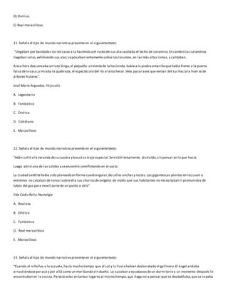 Gu A De Ejercicios De Los Tipos De Mundos Narrativos Pdf