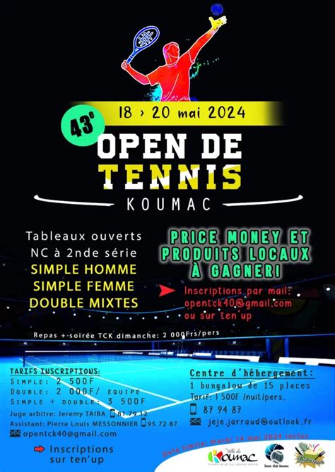 Open De Tennis Koumac 2024 Les Inscriptions Sont Ouvertes NC TENNIS