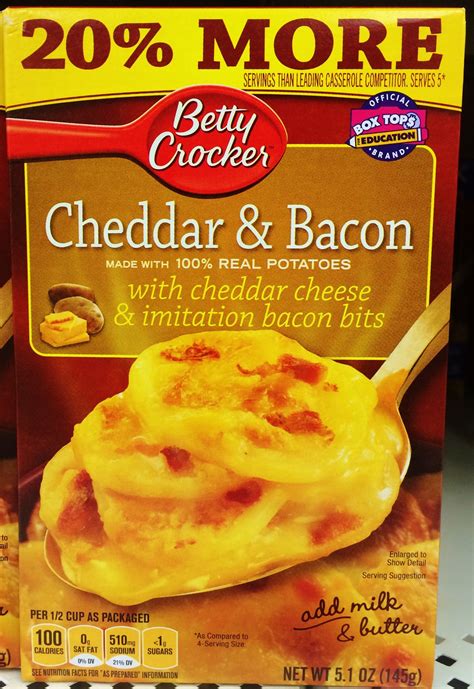 Betty Crocker Cheddar And Bacon Scalloped Potatoes Scalloped Potatoes With Bacon Bacon Bacon