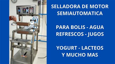 Empacando Bolis Agua Yogurt En Maquina Selladora De Motor