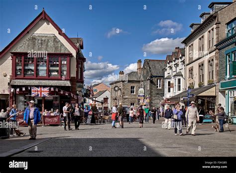 Keswick Town center The Lake District Cumbria England UK Stock Photo ...