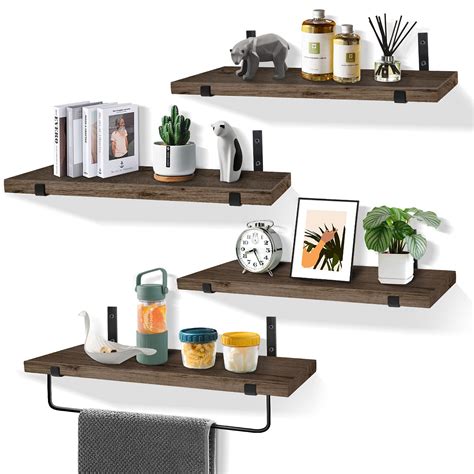 Buy LiviNGPAi Rustic Shelves Floating Shelves Wall Ed Set Of 4