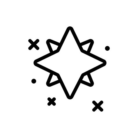 double star shine icon vector outline illustration 10397639 Vector Art ...