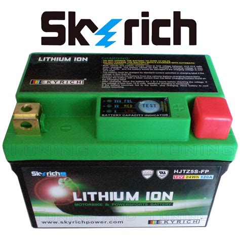 BATTERIA LITIO SKYRICH HJTZ5S LEGGERA KTM EXC 2T 250 2013 2014 2015