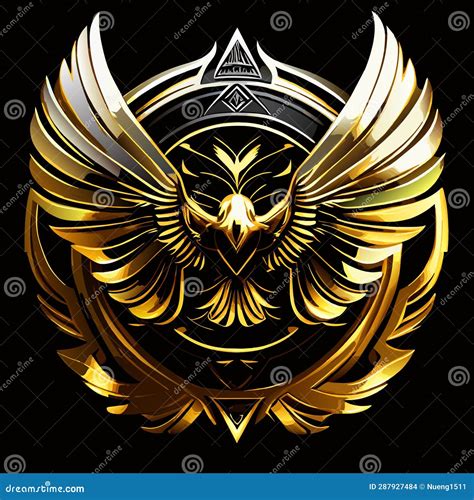 Luxury Golden Wings Emblem, Heaven Freedom Symbol Stock Vector - Illustration of circle, golden ...