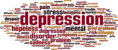 33650734 - depression word cloud concept. vector illustration - Four River Behavioral Health