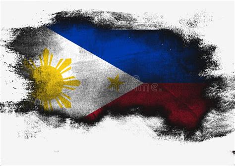 Philippines Brush Stroke Flag Vector Background Hand Drawn Grunge