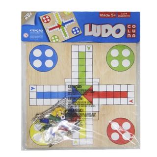 Jogo Ludo Tabuleiro De Madeira MDF 1 Dado E 16 Pinos Educativo