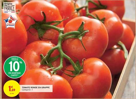 Promo Tomate ronde en grappe chez Intermarché