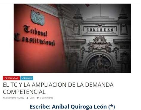 El Tribunal Constitucional Y La Ampliaci N De La Demanda Competencial