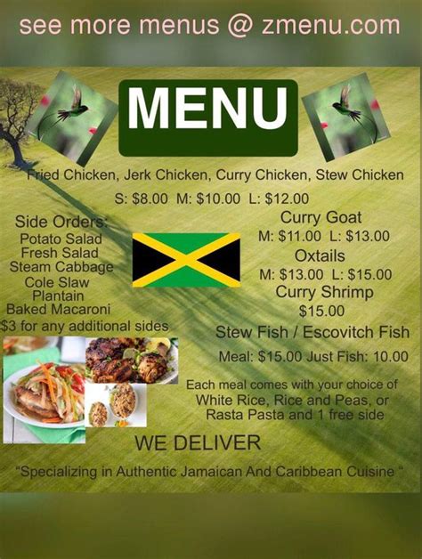 Jamaican Menu Templates