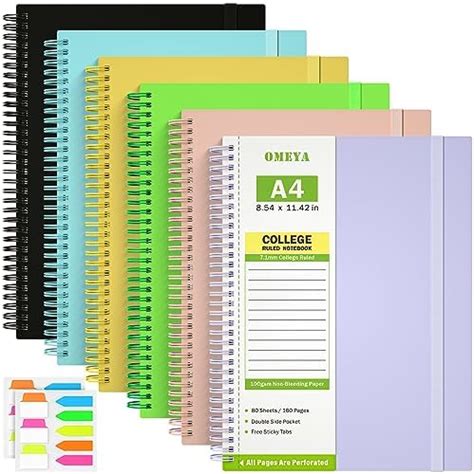 Amazon Spiral Notebook 8 5 X 11 6 Pack Notebooks College Ruled