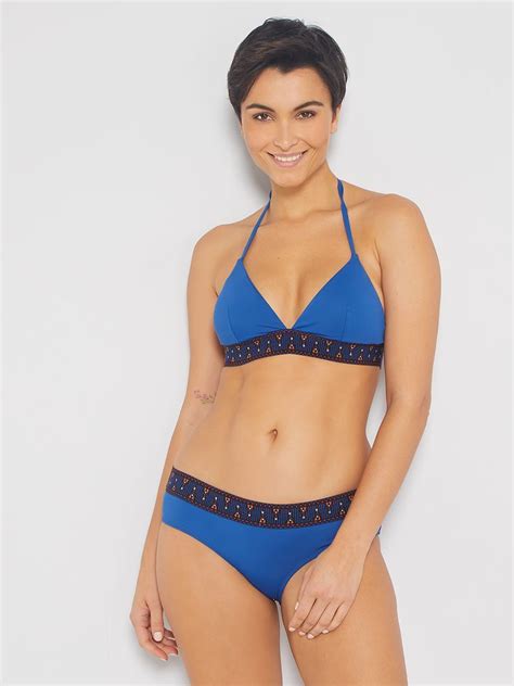 Culotte Bikini Con Dettaglio Etnico Blu Kiabi