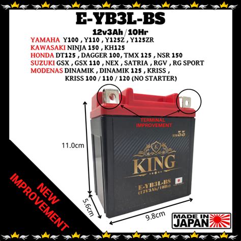 Ready Stockotobai Motorsport King Motorcycle Battery Bateri