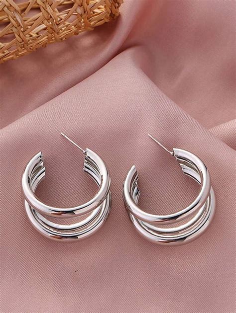 Minimalist Cuff Hoop Earrings Shein Usa