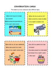 CONVERSATION CARDS 2 ESL Worksheet By Aylin London