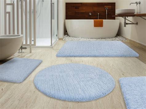 A Beautiful Light Blue Modern Bath Rugs Sets Blue Bathroom Rugs