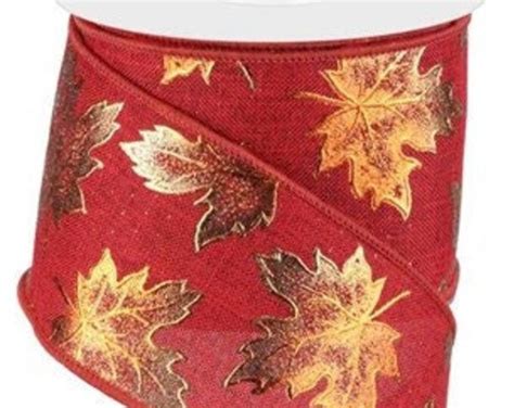 Ships Free Over 35 In US Fall Autumn Foil Maple Leaves Wired Edge